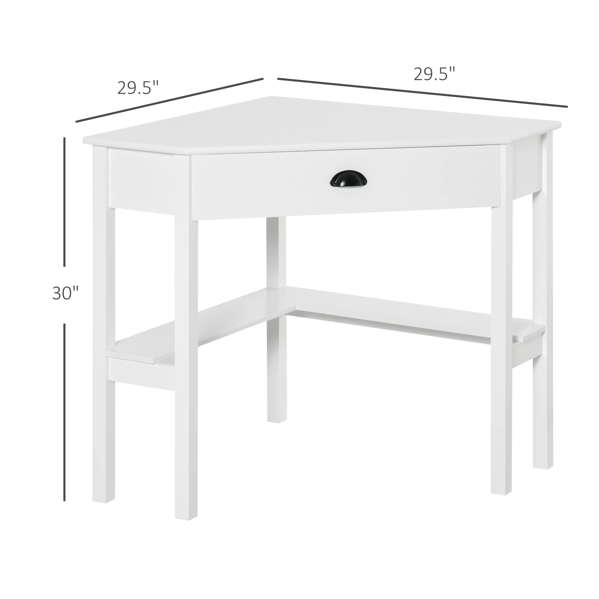 Amazon.com: HOMCOM Corner Desk, Triangle Computer Desk with Drawer